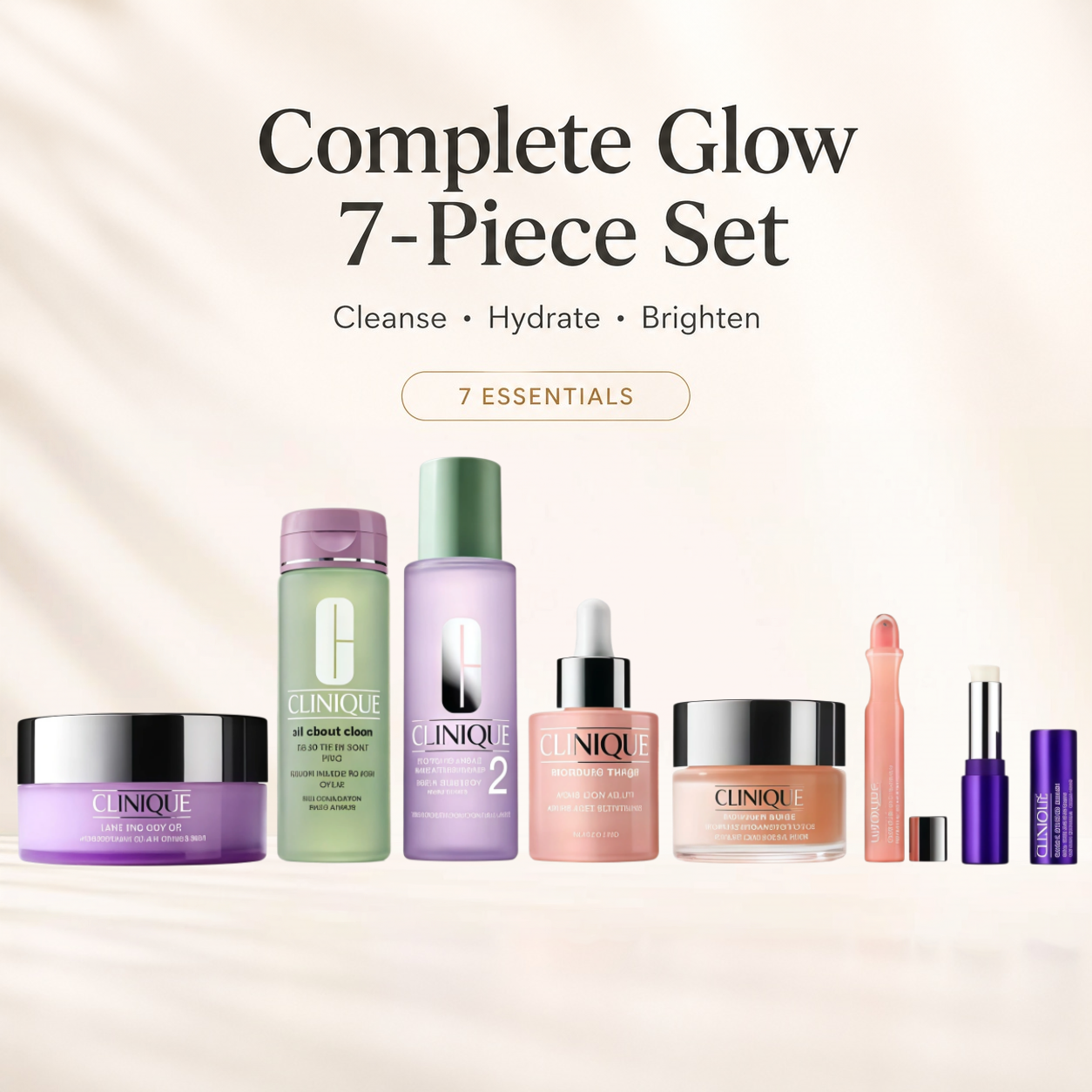 Complete Glow 7-Piece Skincare Set – Cleanse, Hydrate, Brighten & Smooth
